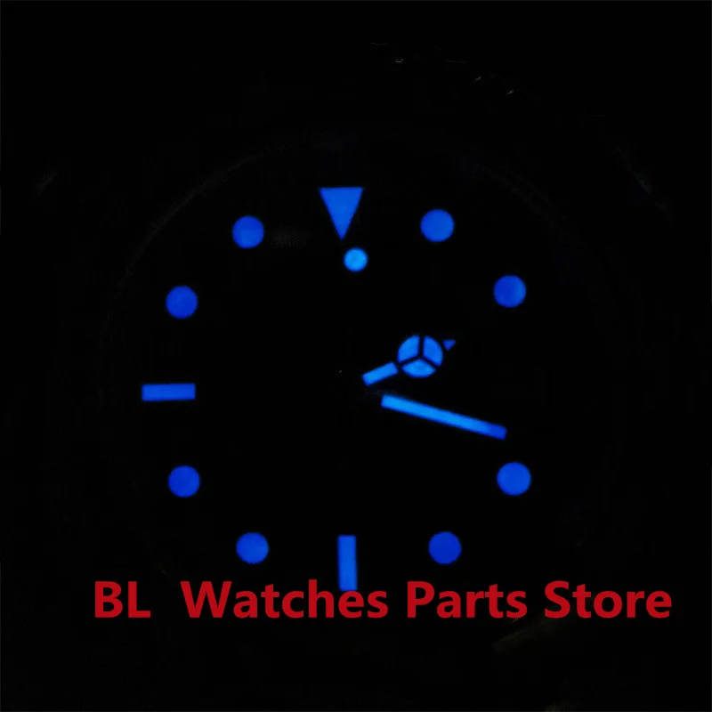 BLIGER Rubber Strap NH35 Watch For Men 24 Jewels PT5000 Automatic 40mm BGR Ceramic Bezel Black Dial Blue Luminous Date Magnifier