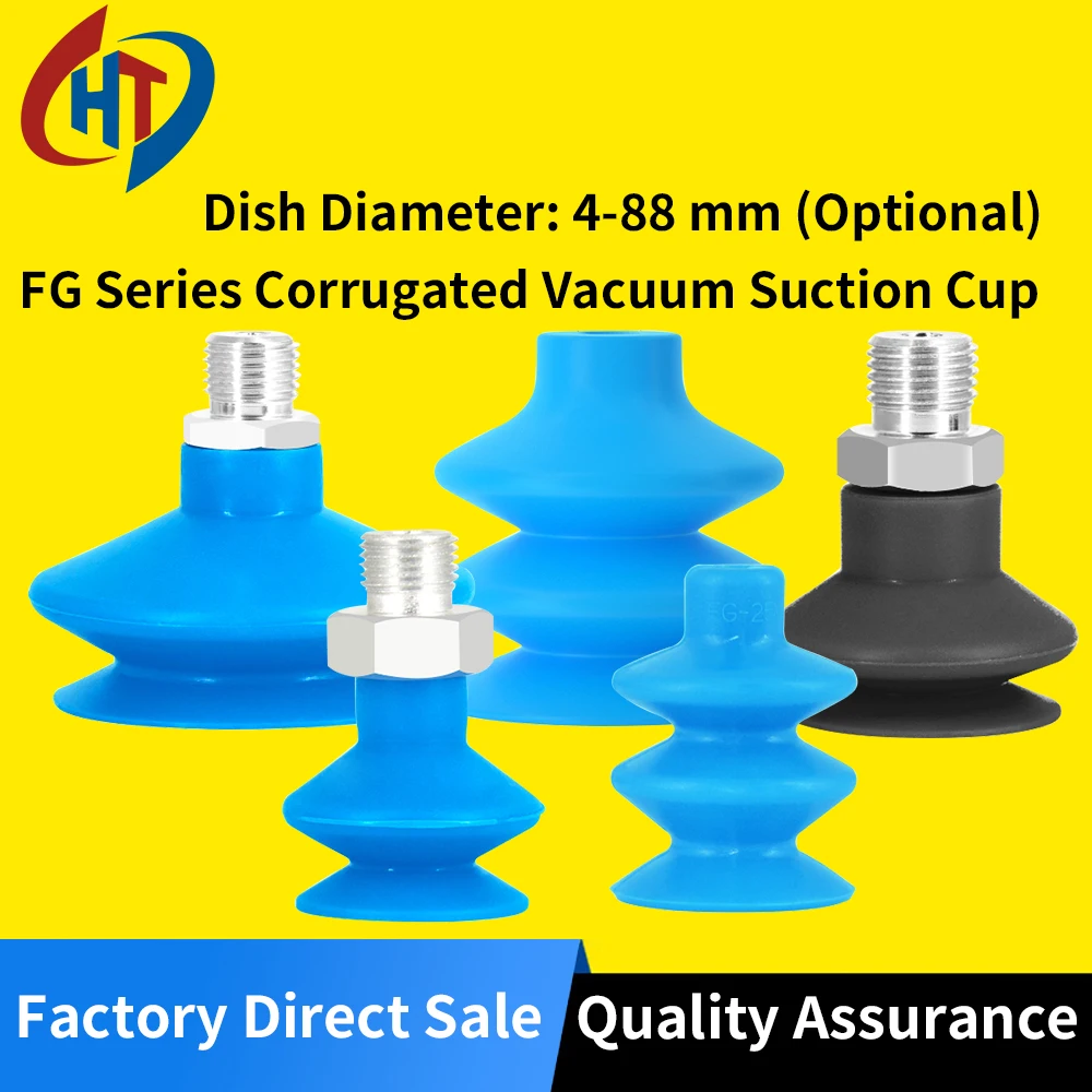 Industrial Pneumatic Manipulator Bellows Curved Surface Vacuum Cups FG-9/12/14/18/20/25/32/52 Silicone Suction Nozzles
