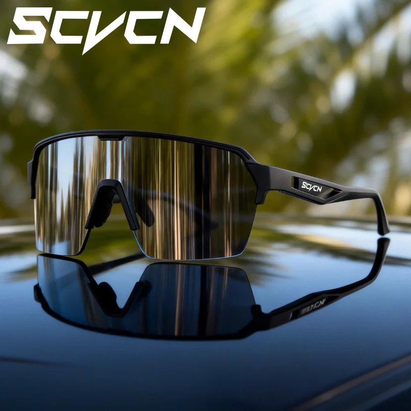 SCVCN Fietsbril Meekleurende zonnebril voor heren Buitensportbril UV400 Brillen MTB Fietsbril Fiets Dames - afbeelding 2