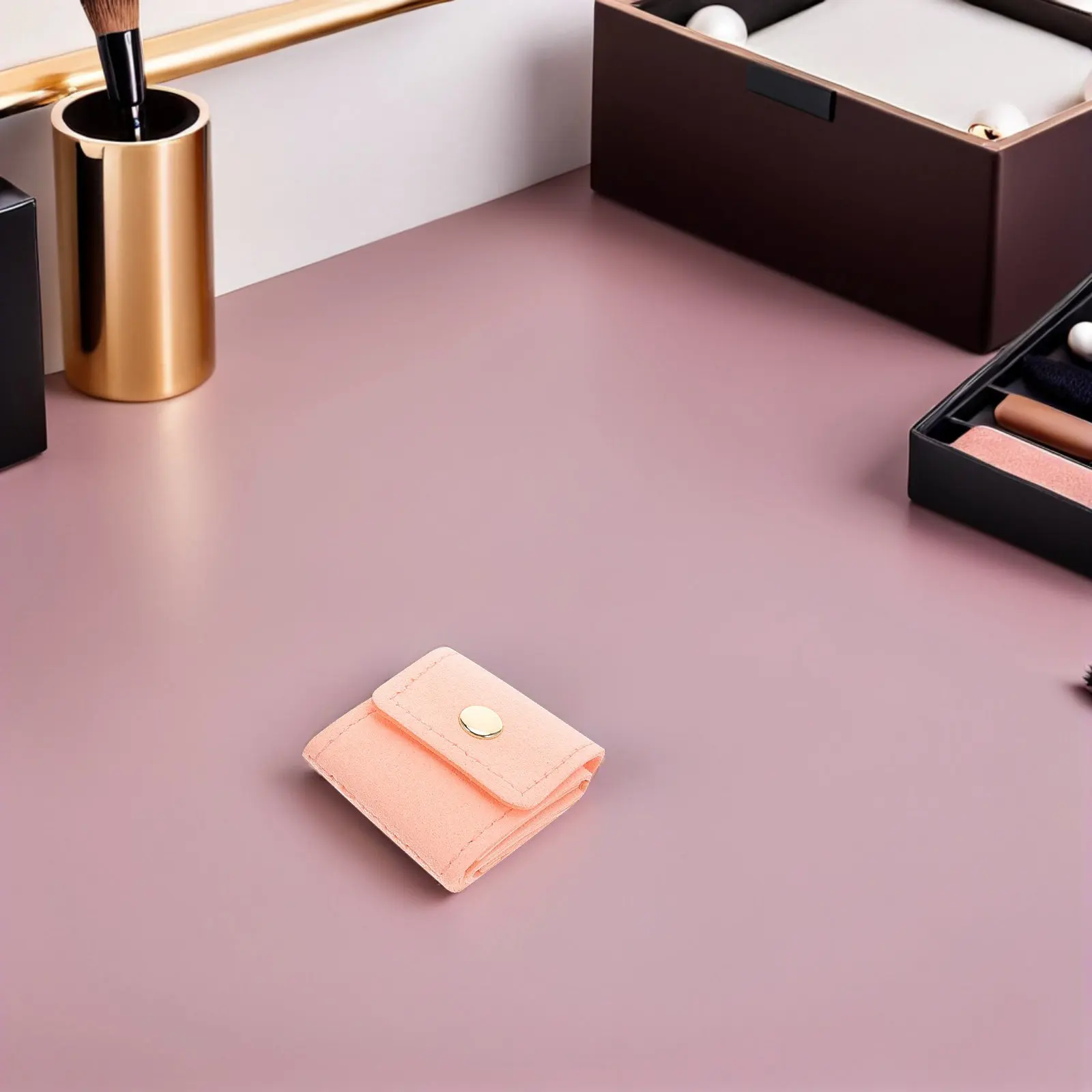 

3Pcs Mini Jewelry Organizer Pouch Portable Travel Jewelry Case Faux Compact Design Divided Compartments for Earrings