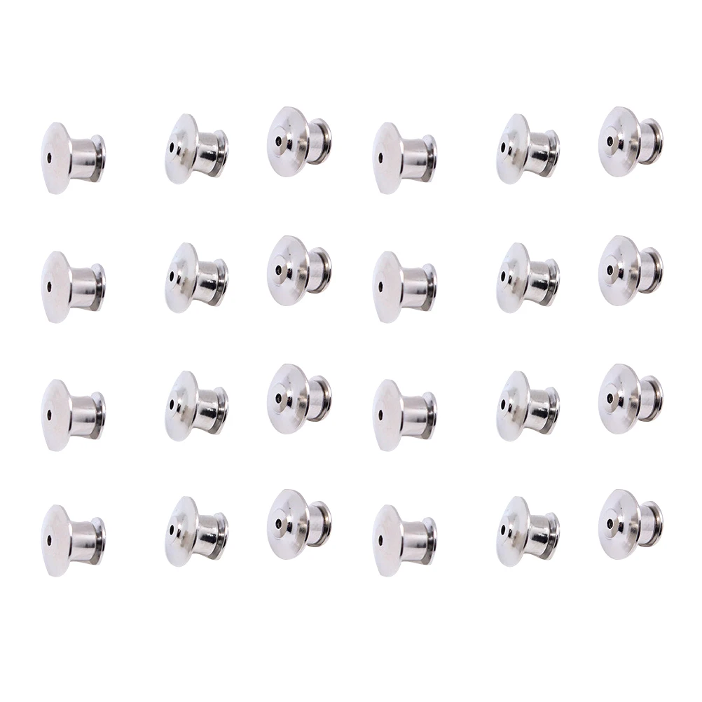 

30pcs Pin Quality Metal Backs Locking Pin Keepers Flat Locking Clasp Brooch Badge Silver Pins Jewelry Accessories