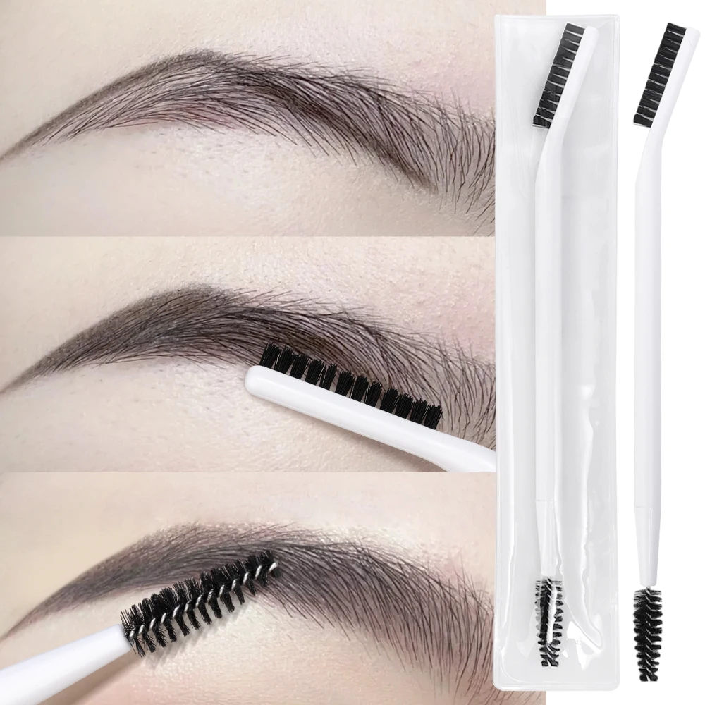 New Eyebrow Brush Professional Double Washable Eyebrow Eyelash Shaper Eye Brow Brush for Grooming Brows Reusable Makeup Tools