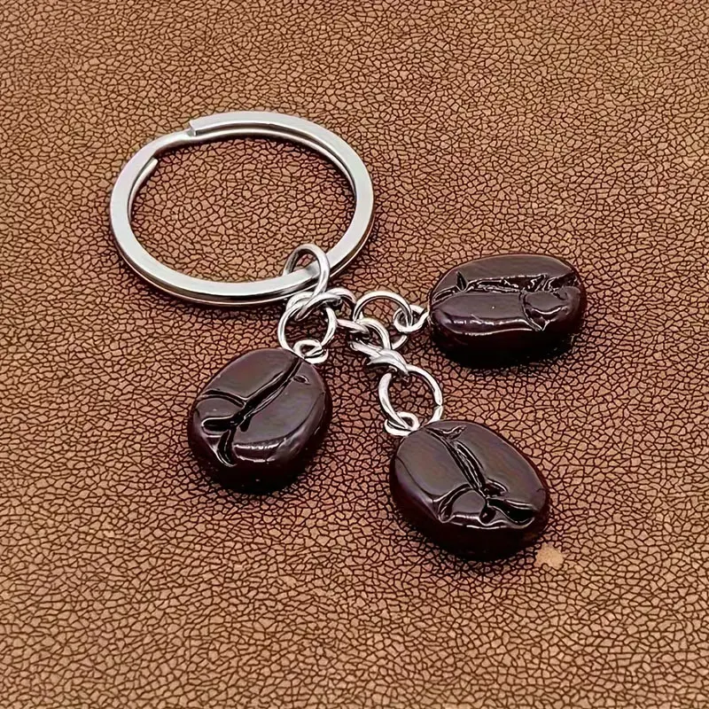 1 Cute Coffee Lover Coffee Shop Coffee Bean Keychain, Friendship Birthday Gift