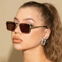 Rectangle Sunglasses Women 2025 Luxury Brand Designer Quality Vintage Sun Glasses Fashion Retro Square Shades For Women
