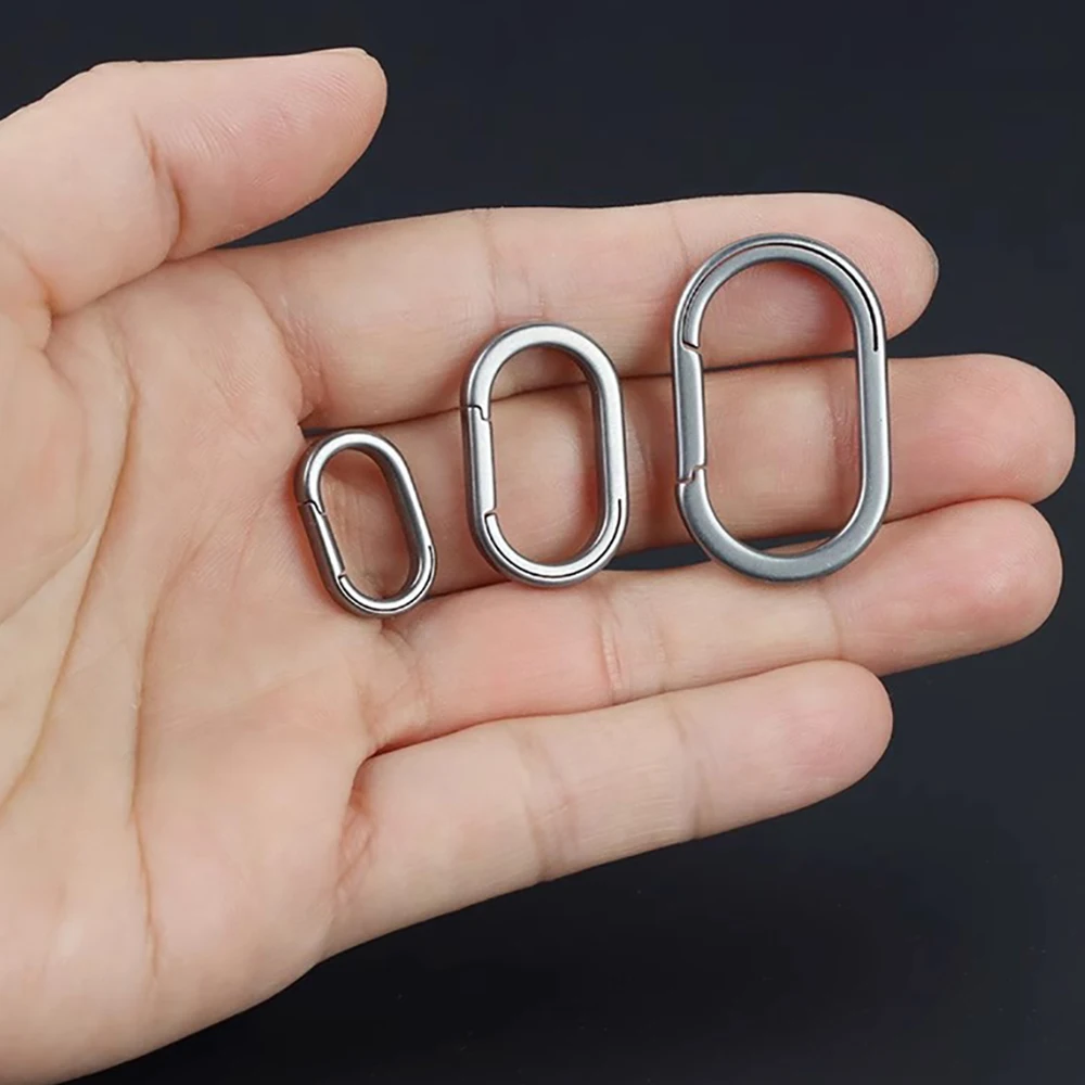 3 Size Titanium Alloy Quickdraw Keychain Men Women Titanium for Car Key Rings Holder Lightweight EDC Carabiner Accessories