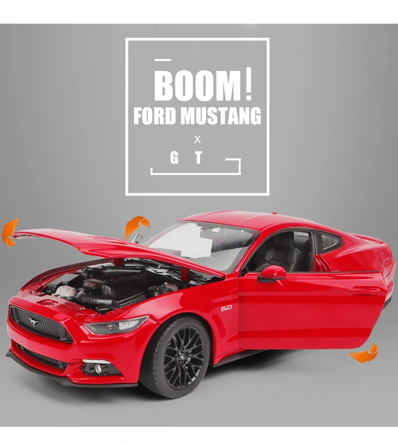 

Welly 1:24 Ford Mustang GT Alloy Sports Car Model Diecasts Metal Racing Vehicles Car Model Simulation Collection Childrens Gifts