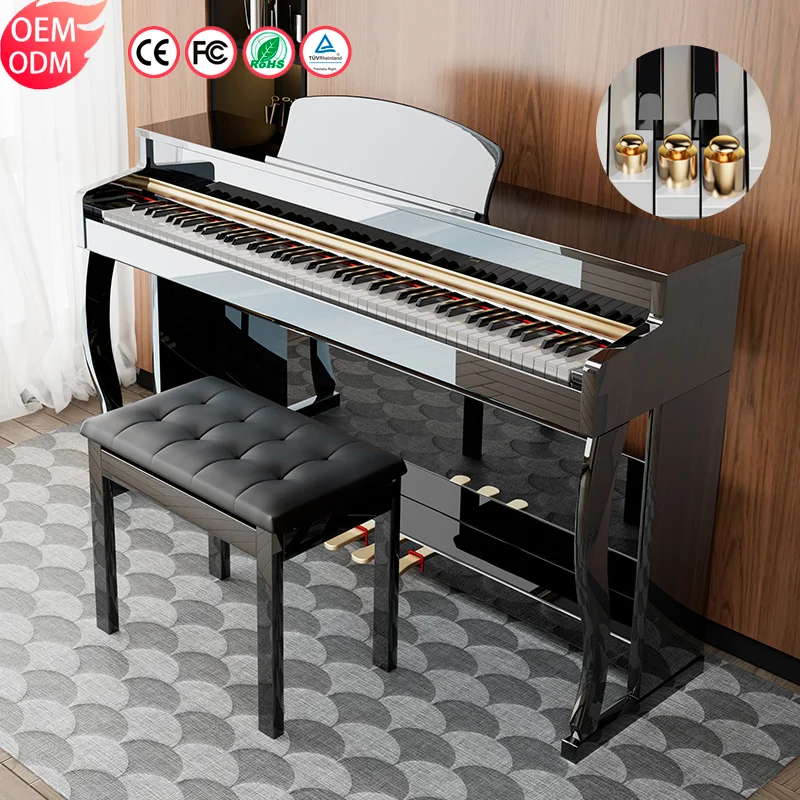 Mejor precio de fábrica Piano acústico vertical 88 teclas Teclado de piano totalmente ponderado Piano digital eléctrico a la venta