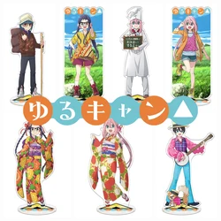 Anime Laid-Back Camp YuruCamp Stand Model Plate Collection Shima Rin Kagamihara Nadeshiko Inuyama Aoi Figures Standee Cute Gifts