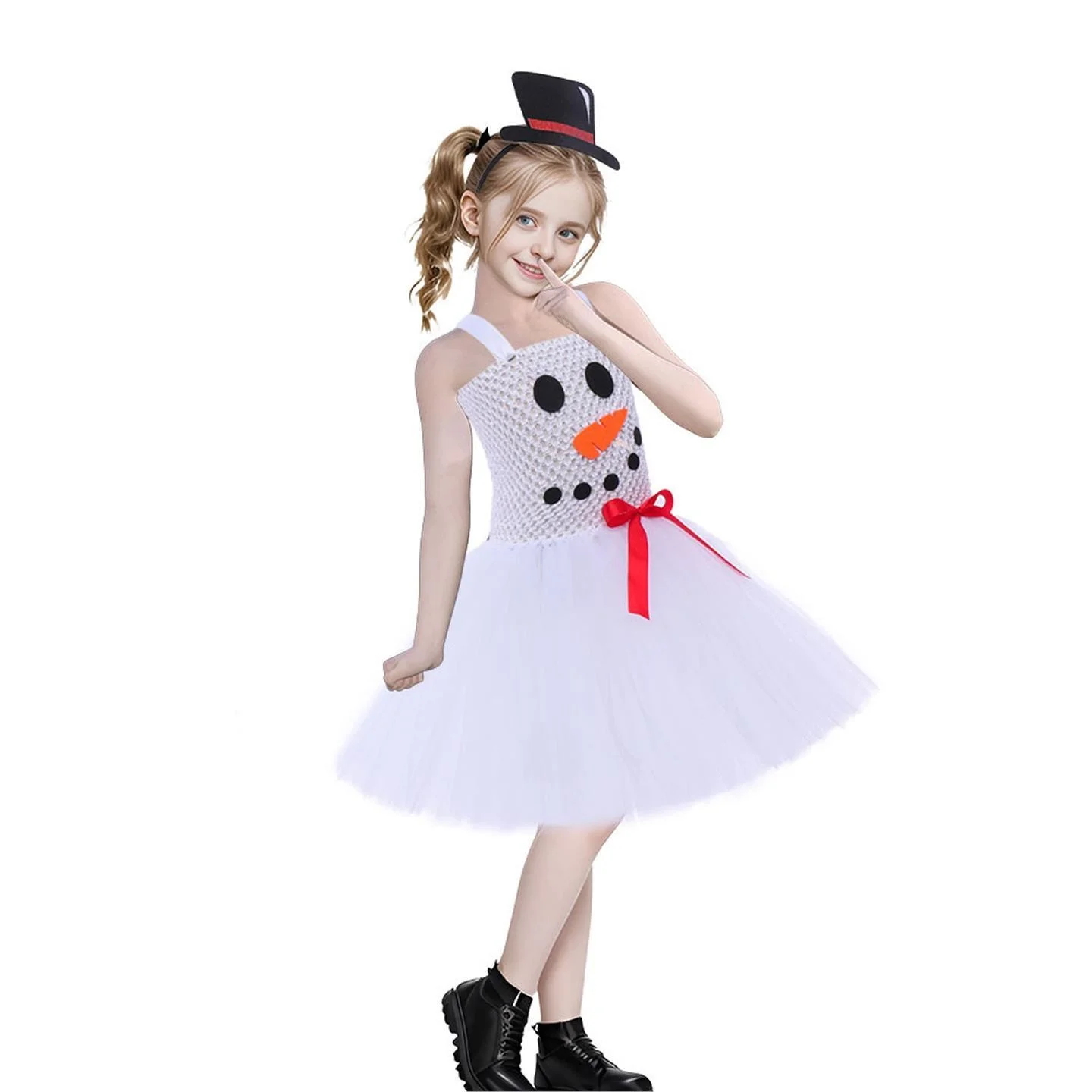loween Costume da pupazzo di neve carino per bambini Dr Ragazze Giochi di ruolo Abiti da spettacolo Abito da pupazzo di neve Materiale PU Dr