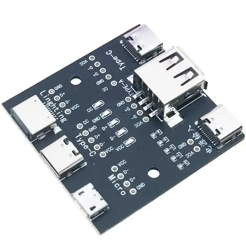 Data cable detection board DT3 is suitable for detecting anomalies in fast-charging cables with Apple, Android, and Type-C inter