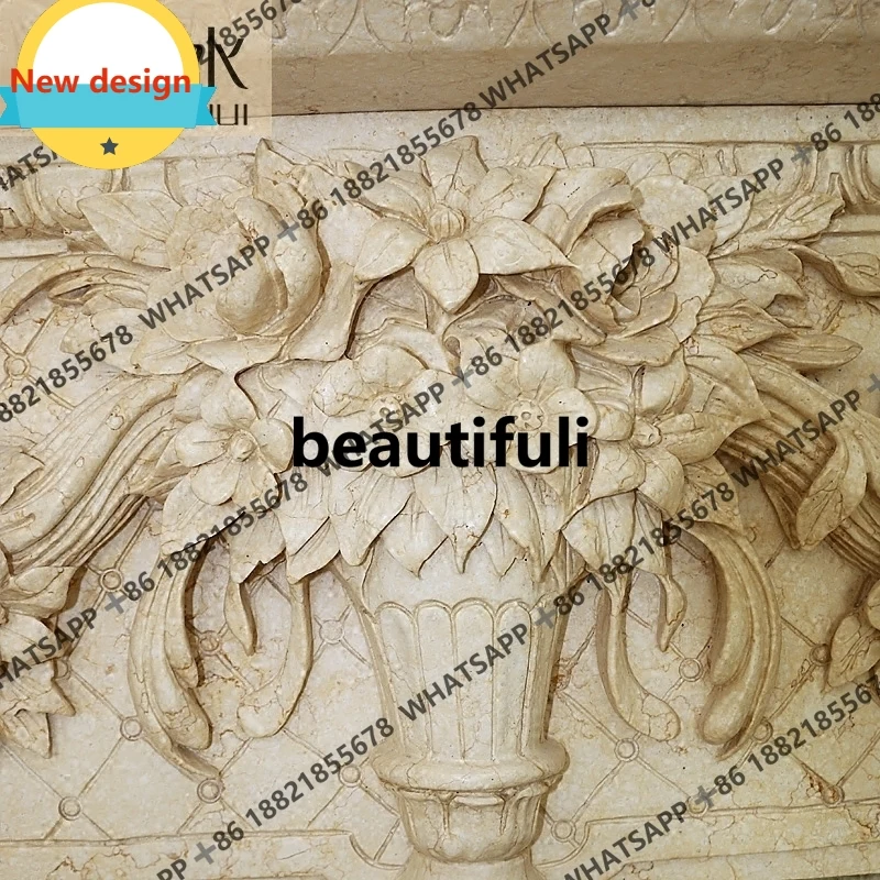 a95 Marble fireplace European modern stone fireplace rack indoor living room decoration heating ornament customization