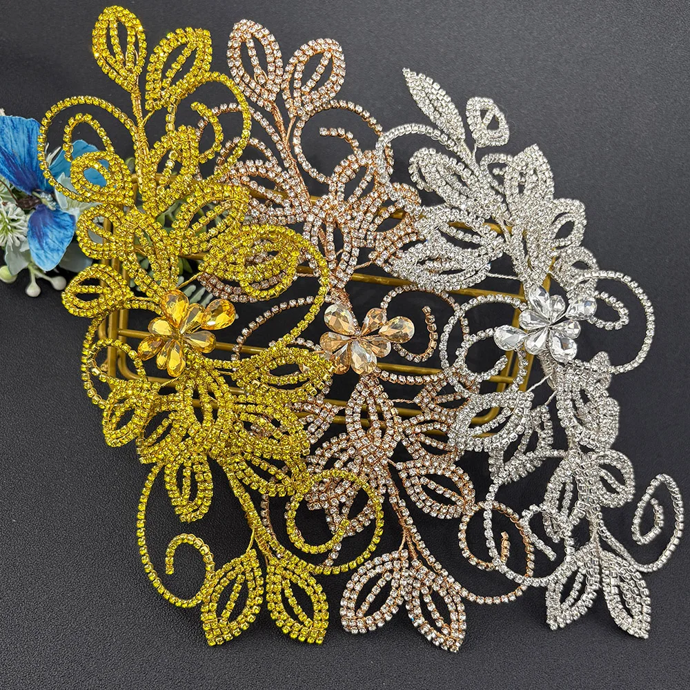 DZ334 فاخر حجر الراين مجوهرات الزفاف إكسسوارات الشعر الفضة الذهب موضة إكسسوارات الشعر كريستال العصابات الشعر للنساء التيجان