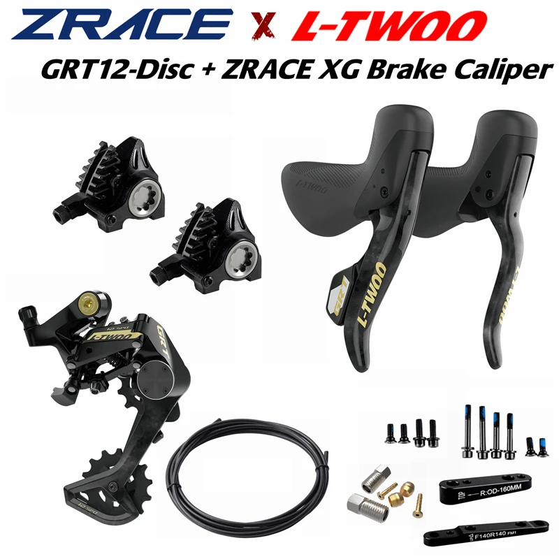 

LTWOO GRT 12 Disc 1x12s Gravel Hydraulic Disc Brake Groupset + ZRACE XG Flat Mount Brake Caliper, Carbon Fibre, Benchmark GRX