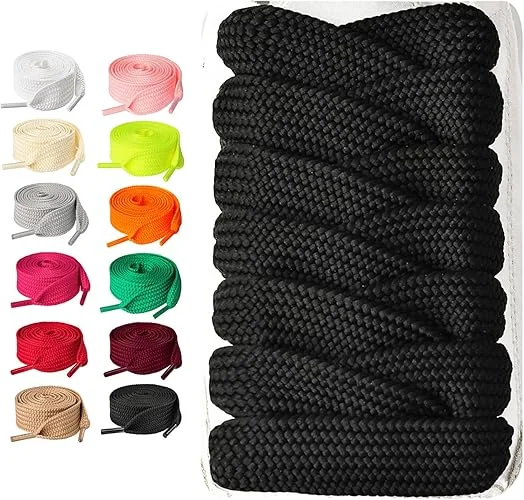 2CM Width Fat Shoe Laces - Cotton Rope Flat Thick Wide Shoelaces for Sneakers - Unisex 100/120/140/160CM Shoes Accessories