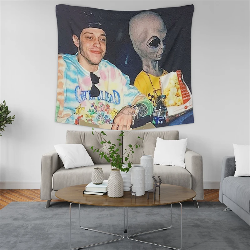 Gaslight Gatekeep Girlboss Pete Davidson Alien Tapestry Wall Hanging Art for Bedroom Living Room Decor College Dorm Party