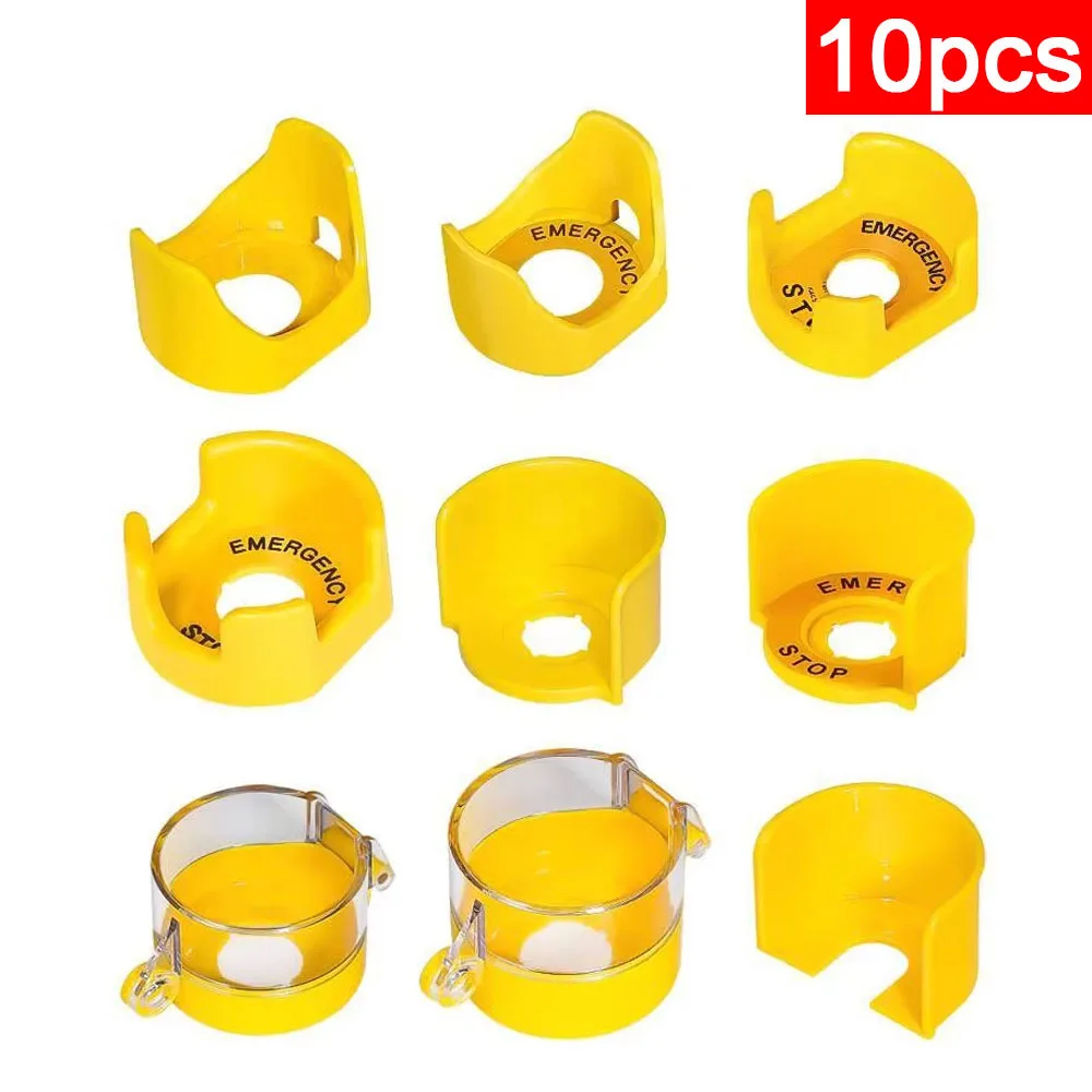 10pcs 22mm Emergency Stop Push Button Switch Protection Guard Cover Transparent Protector Box Insulated Safety Control Shell