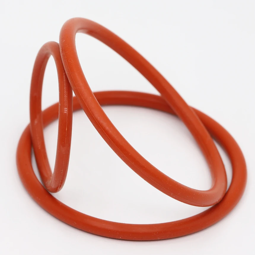 5/6/7/8/10/11/12/13/14/15/16/17-20mm OD 1.2mm Thickness Red Silicone Rubber VMQ Food Grade Filter O-Ring Oil Seal Gasket O Ring