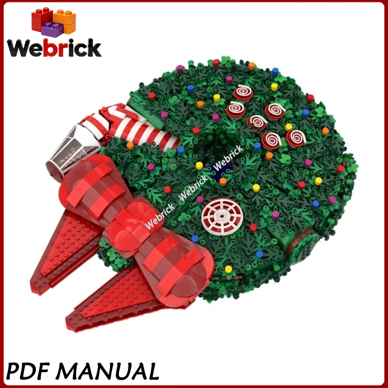 Sci Fi Circular Starship Christmas Gift MOC Building Blocks Interstellar Exploration Vessel Custom Assembly Model for Desktop