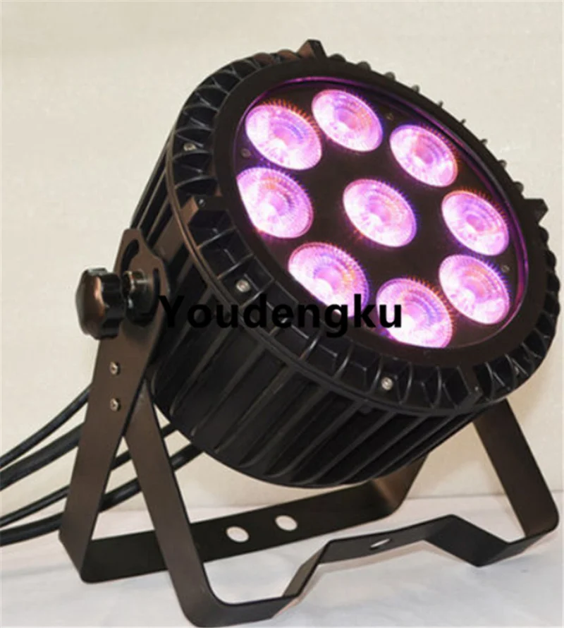 

6 pieces outdoor led flat par 9x18w 6 in1 mini slim par led rgbwa uv stage light