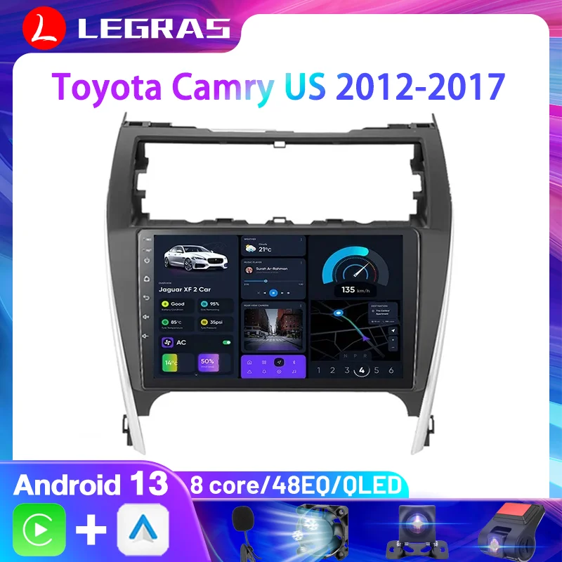 Car Player For Toyota Camry US 2012-2017 Andriod Auto Multimedia Automotive Amplifier Subwoofer Autoradio GPS Stereo FM BT Audio