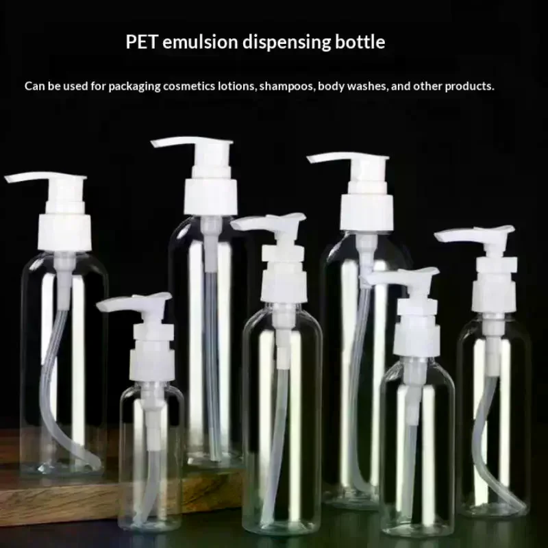 5Pcs Bottle Press Type Plastic Refillable Shampoo Shower Moisturizers Liquid Lotion Bottles Cosmetics Container