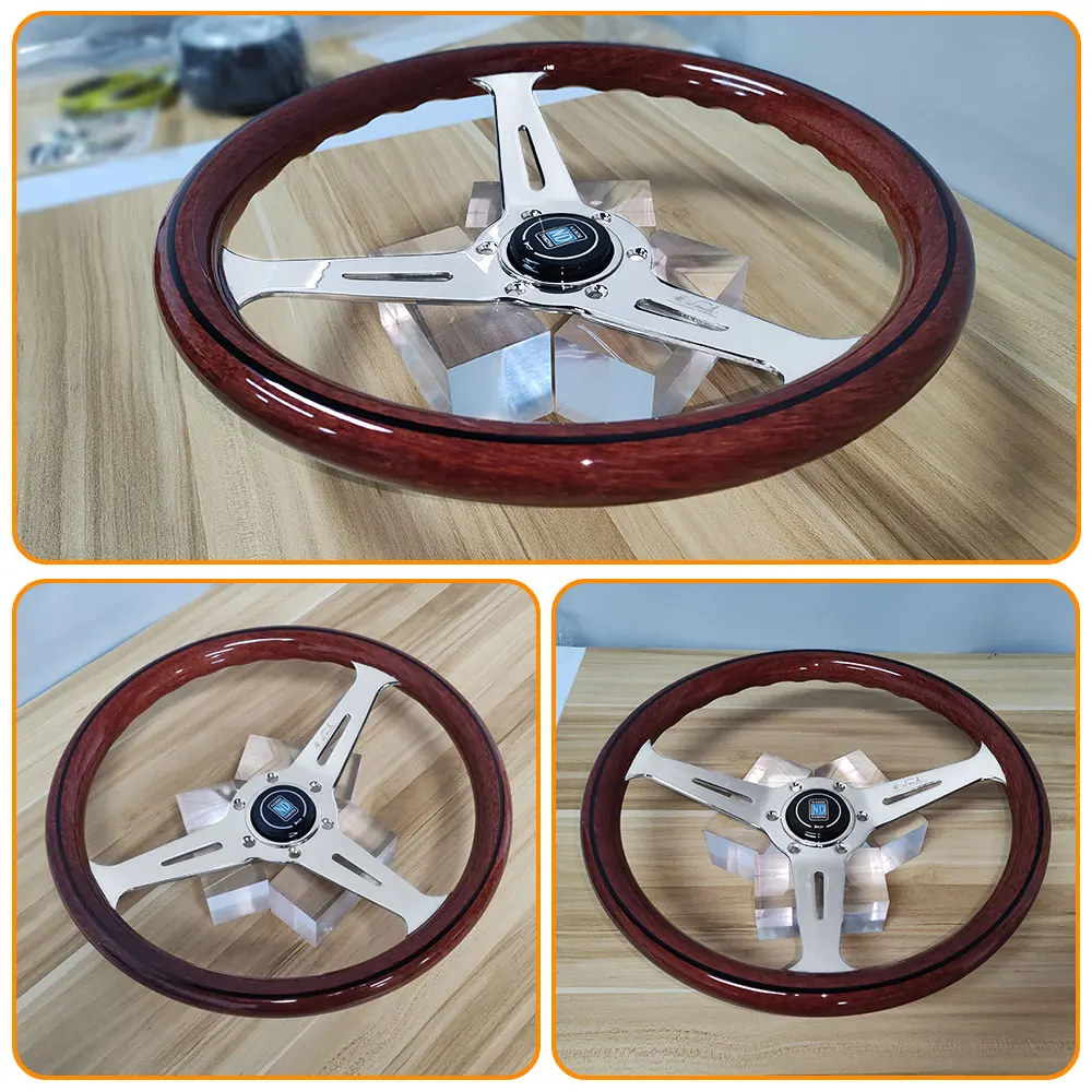 Copy Wood Steering Wheel 350mm Classic Sports Steering Wheel for Land Rover Defender