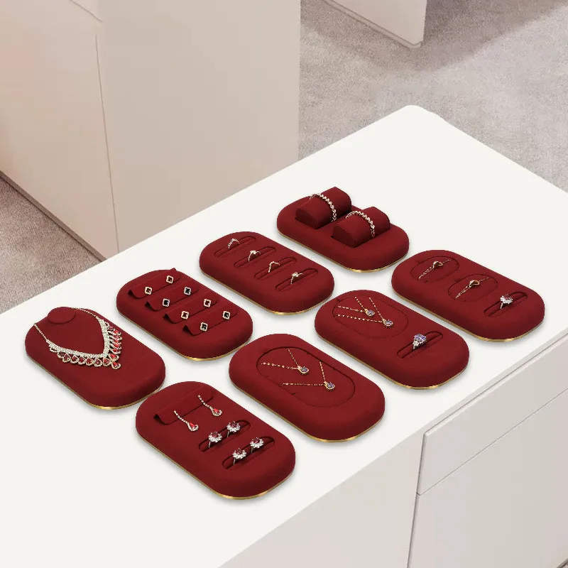 

Oval Shaped Jewelry Tray Counter Display for Necklaces Rings Earrings Bracelets - Exhibition Stand for Jewellery Organization