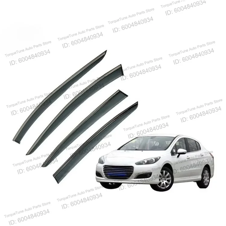 High-End Injection Window Visor for PEUGEOT 308 SW 2011-2015, PC+Stainless Steel, Rain Sun Guard, Car Accessory
