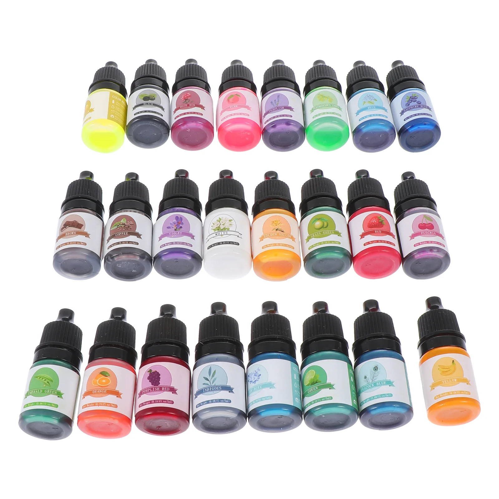 24Pcs Color Liquid Resin Pigment Concentrate Oily Dye for DIY Crafts Nail Art Jewelry Making Epoxy Colorant Colorful Dye Pigment