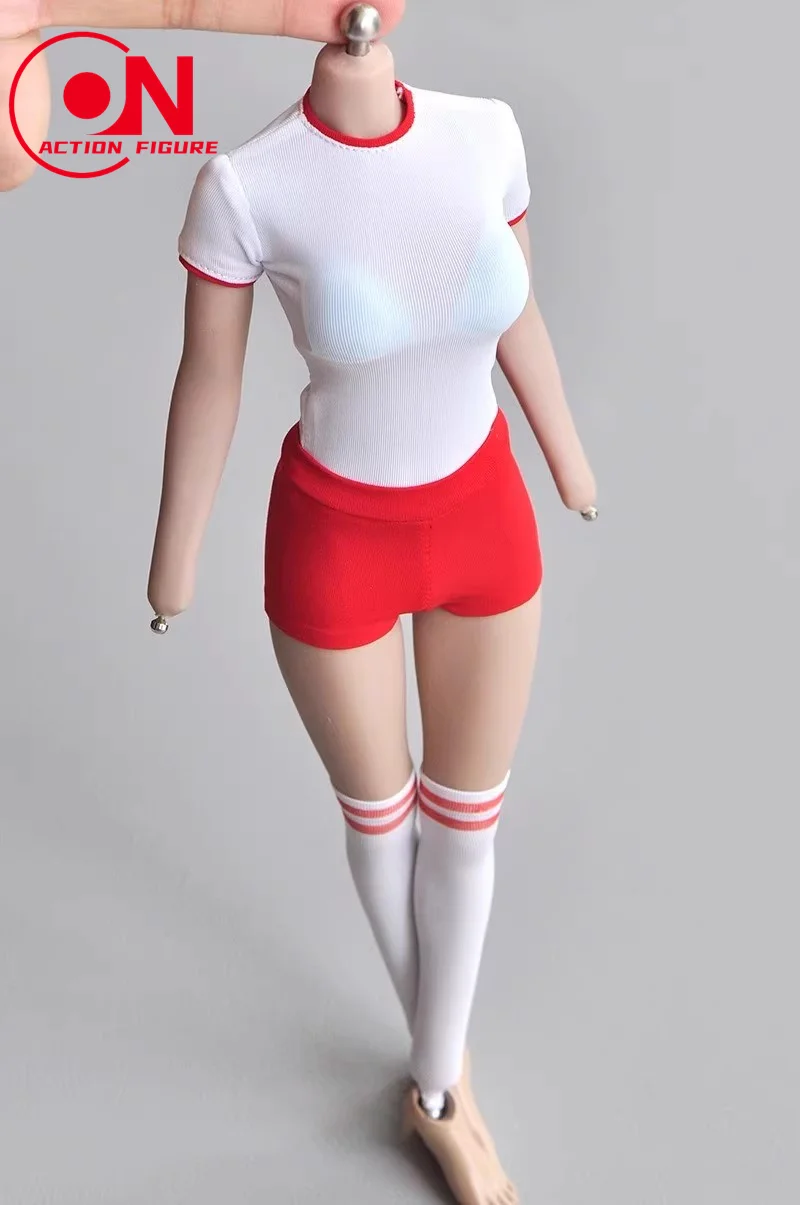 Ropa deportiva escolar para chica, conjunto de camisa y pantalones cortos, modelo apto para soldado femenino de 12 pulgadas, cuerpo de figura de acción, escala 1/6