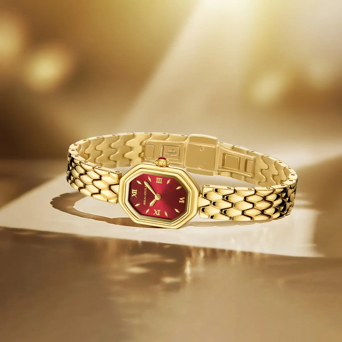 Seagull Luxury Fashion Women Watches Ladies Mother of Pearl Top Brand Quartz Watch Bracelet Strap Wristwatch Female Watch E1002L