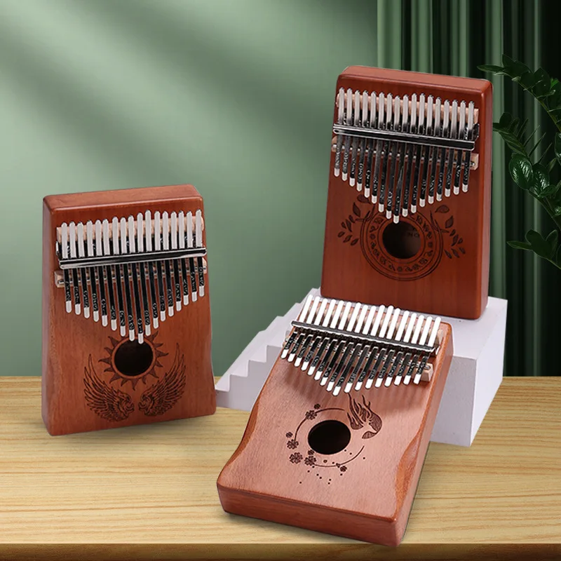 17 Key Hluru Kalimba Professional Quality Thumb Piano with Sturdy Acrylic Body Mbira Instrument for Beginner Music Lover Gifts