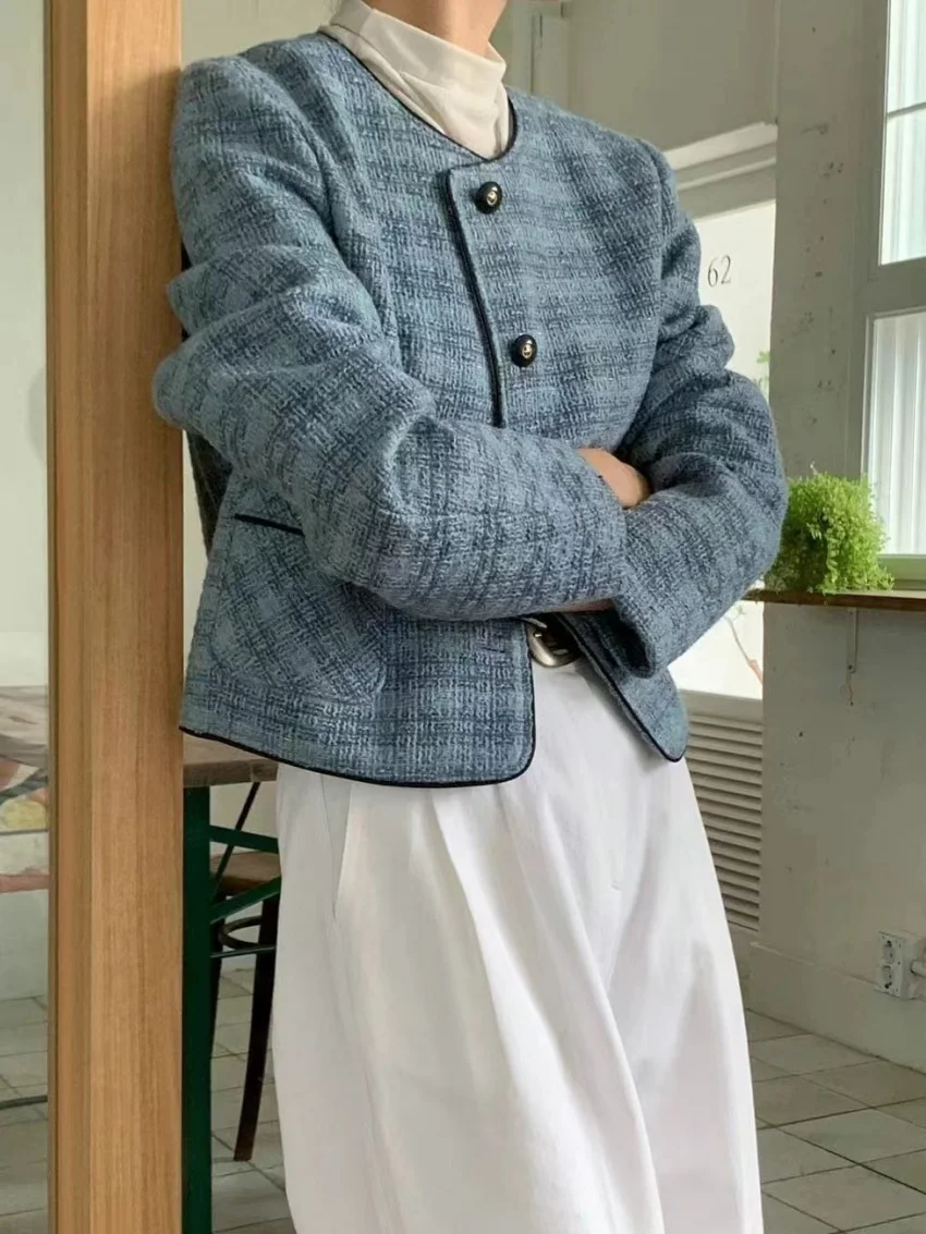 

Alien Kitty шикарные офисные женские пальто в клетку, женская элегантная уличная одежда 2026, рабочая одежда, новая тонкая мода, зимняя нежная милая одежда