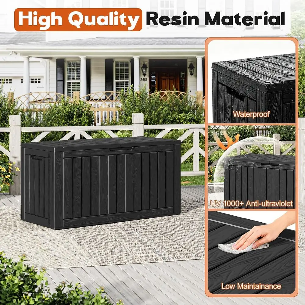 Oudoor Storage Deck Boxes Waterproo, Waterproo and UV Resistant Outdoor Storage Box Lockable Lid or Delivery Box, Indoor, Garden view 3