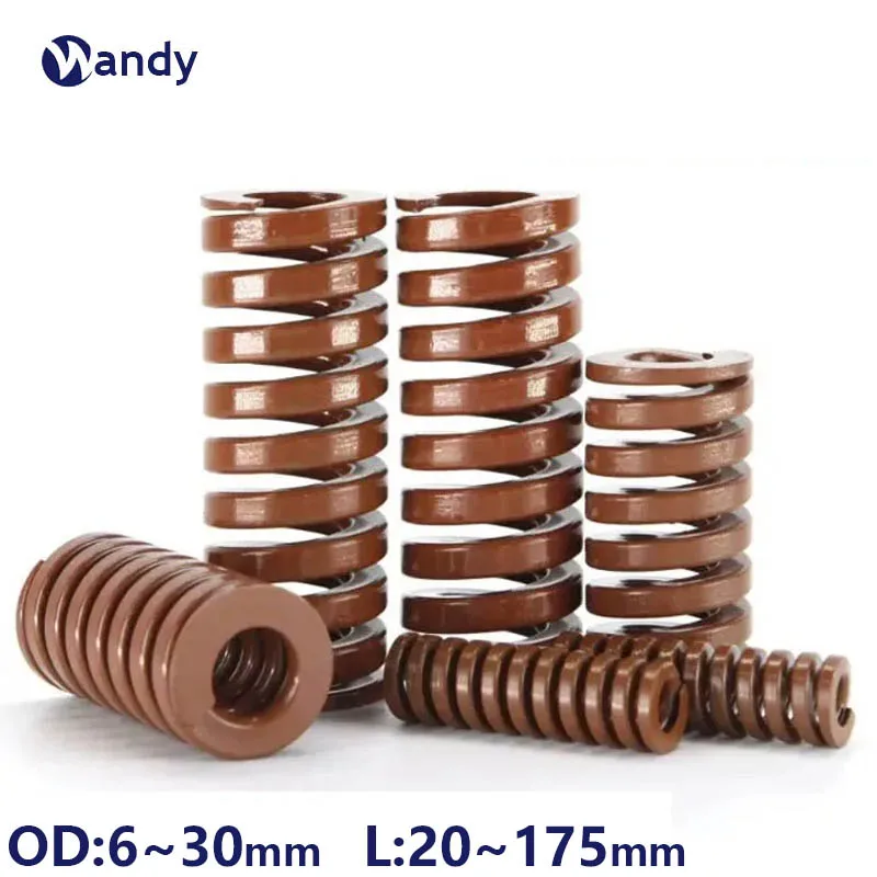 

1Pc Die Mold Springs Brown Compression Spring Heavy Load Spiral Stamping Compression Mould Spring Outer Dia 8-30mm Leng 20~175mm