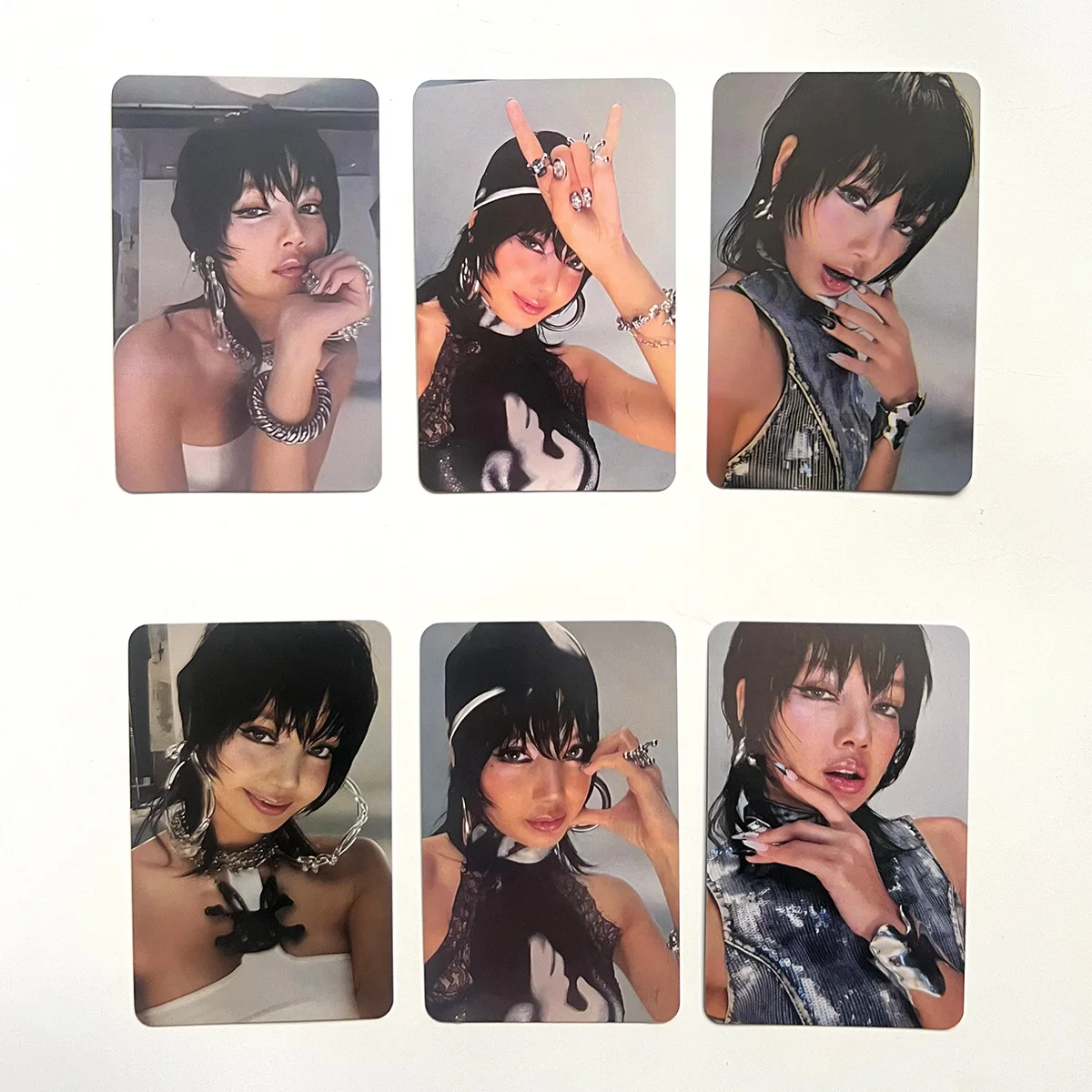 6pcs Kpop LISA Solo ROCKSTAR LIMITED EDITION Special Card Fans Collection Photocards Commemorative Double-sided Paper Postcards