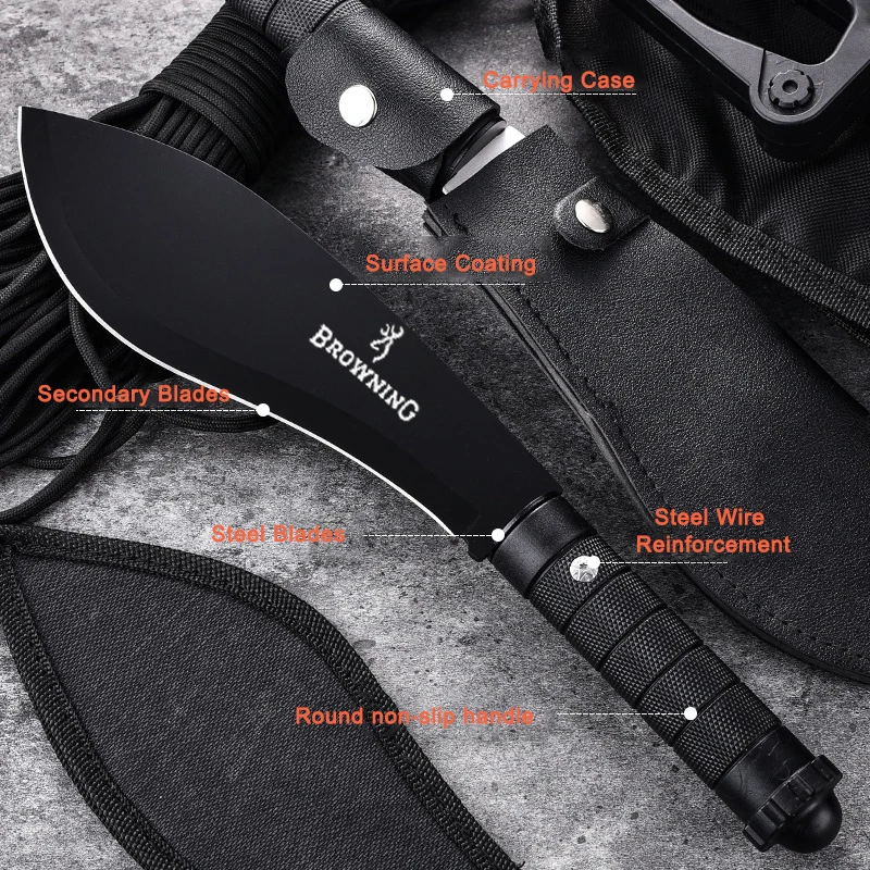 Outdoor camping straight knife, portable, multifunctional, high hardness cutting tool, outdoor stainless steel straight knife