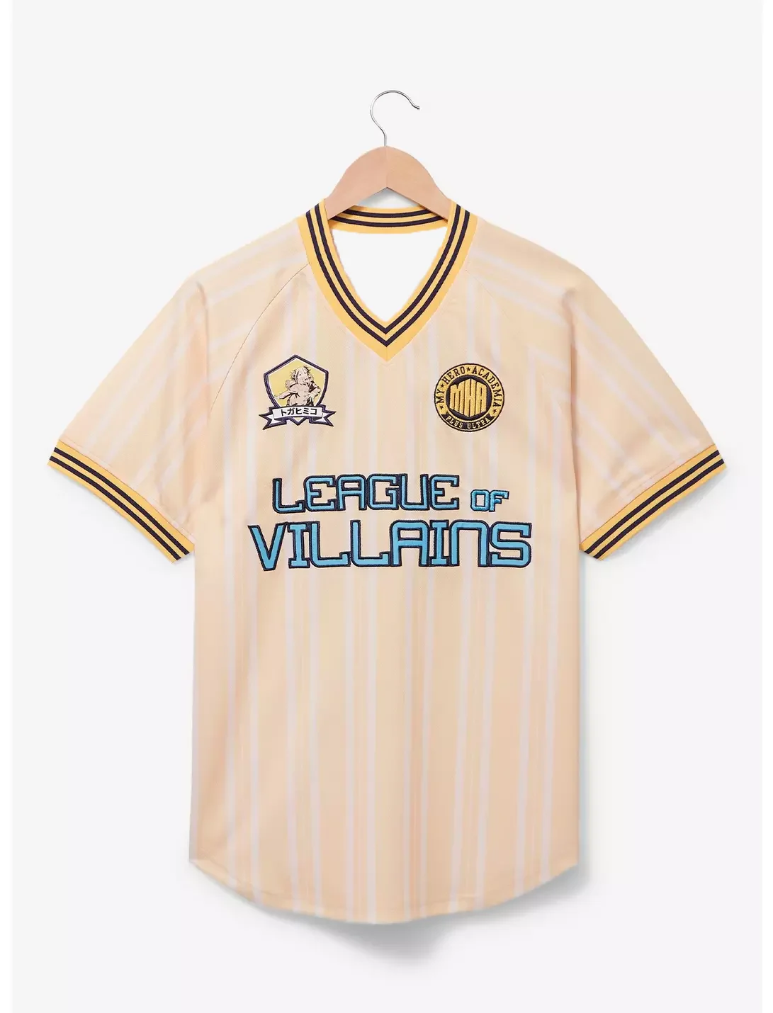 Camiseta de Fútbol de My Hero Academia Liga de Villanos 2026 para Hombre y Mujer, Ropa a Rayas con Cuello en V para Uso Diario Informal