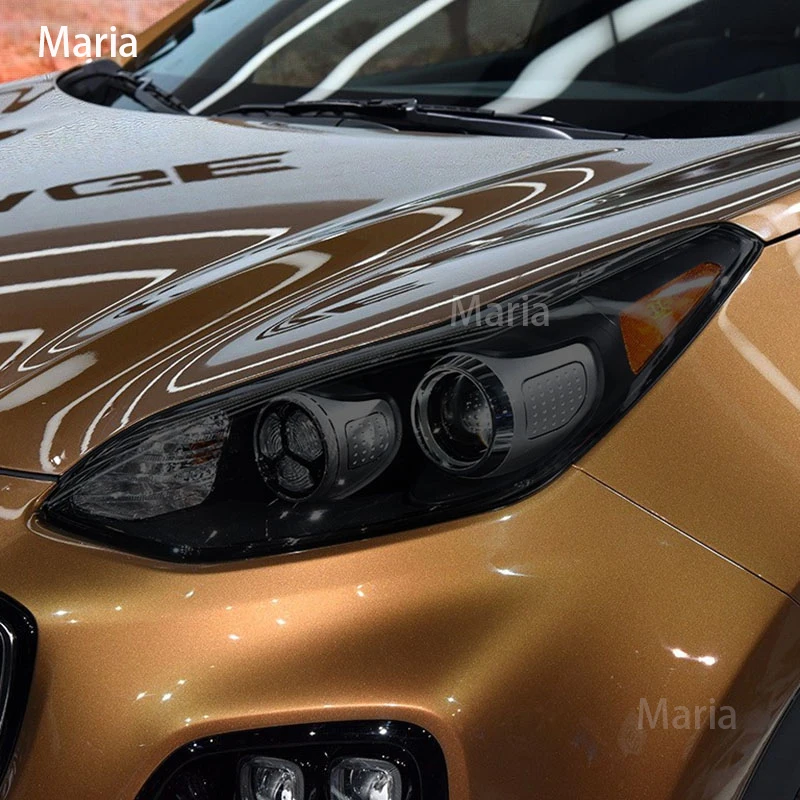 For Sportage 2015 2023 Accessories Car Headlight Protective Film Headlamp Transparent Black TPU Sticker