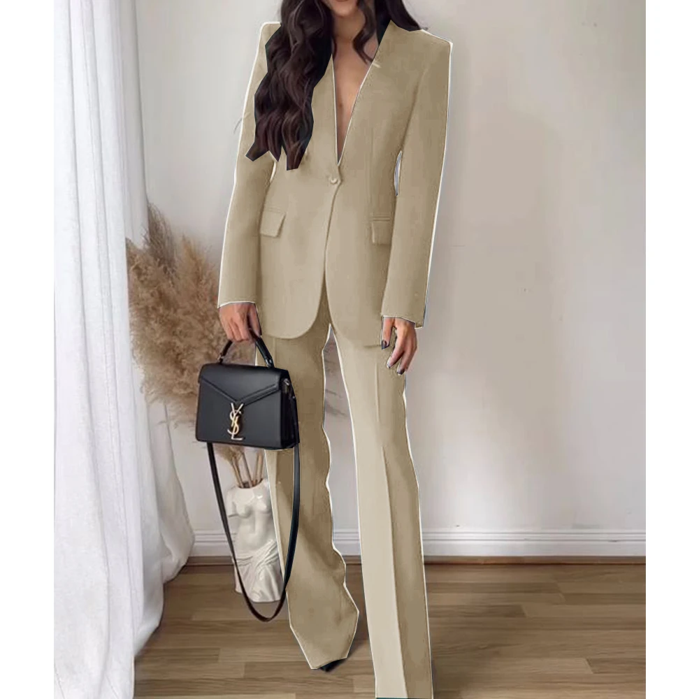 Women\'s Two-Piece Elegant Slim Single-Button Suit Suit Casual Fashion Party Banquet New 2024 Women\'s Suit Comfortable Commuting