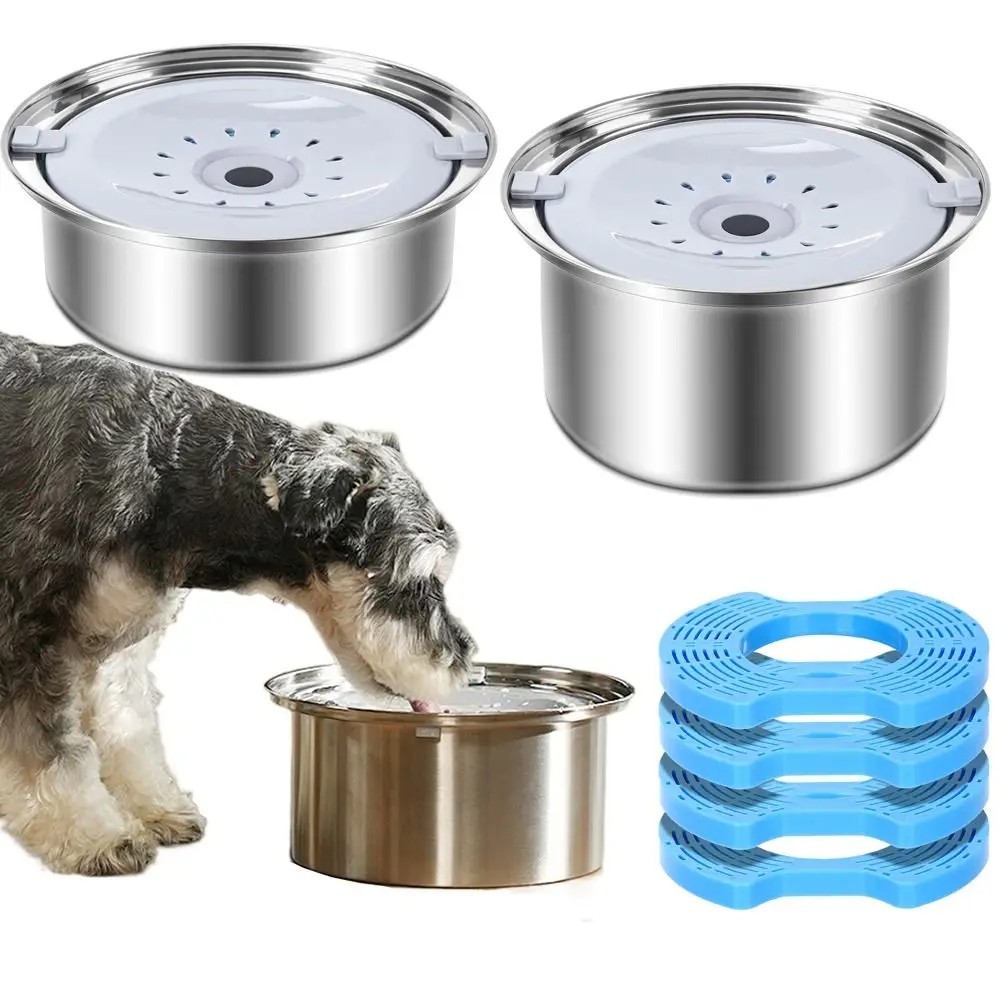 Large-capacity Pet Suspended Bowl Stainless Steel Filter Element Pet Floating Bowl Spill-proof Non-Wetting Dog Water Dish