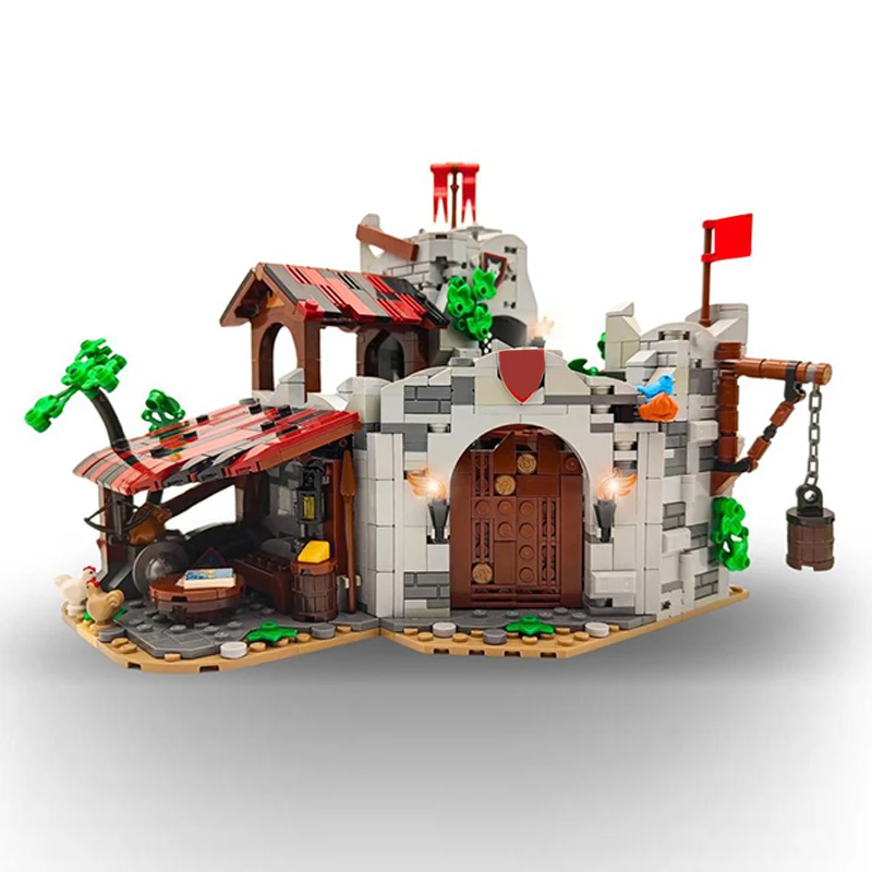 Medieval Castle Model MOC Building Bricks Tribal Stronghold Castle Modular Technology Gifts Holiday Assemble Children Toys Suit