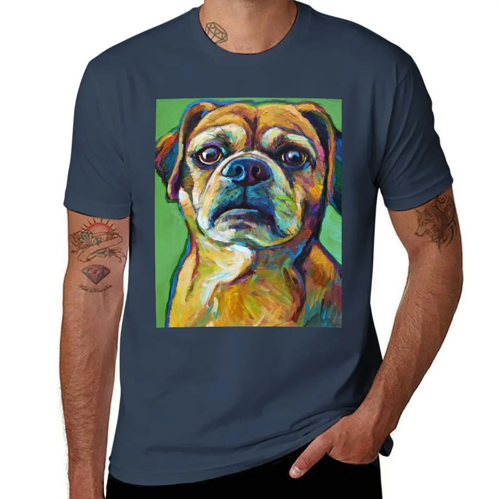 

Cute Puggle--Part Pug Part Beagle T-Shirt man t shirts for men casual t shirts cotton 100% T-Shirt