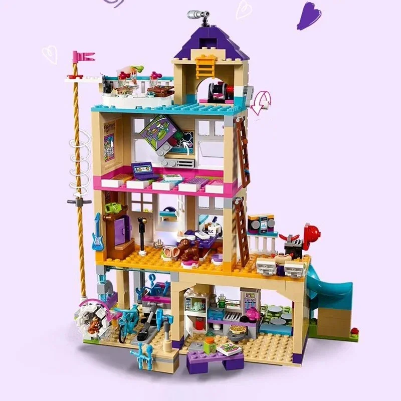 Girls Series Heart Lake City Friendship Club Princess Dream Villa Puzzle New Year Building Blocks Assembling Educational Toys