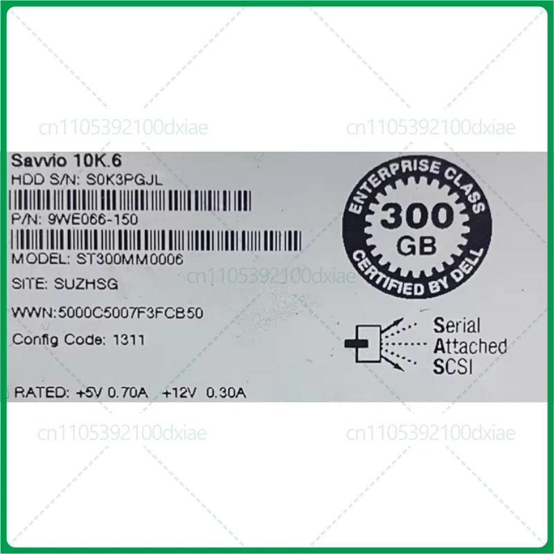

Used For Dell 300G Hard Drive 2.5 inch SAS 300GB Hard Drive ST300MM0006 No Bracket