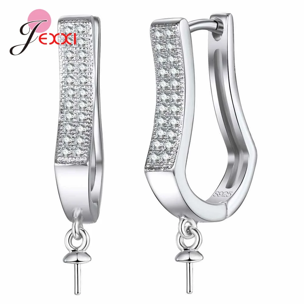 DIY Jewelry Marking 925 Sterling Silver Crystal Earrings Findings Clasps Hooks For Women Handmade Accessories Cheap Wholesale