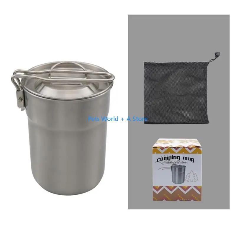 

37MB Кофейная чашка из нержавеющей стали 304 со складной ручкой, герметичная крышка, контейнер для питья для путешествий, кофе