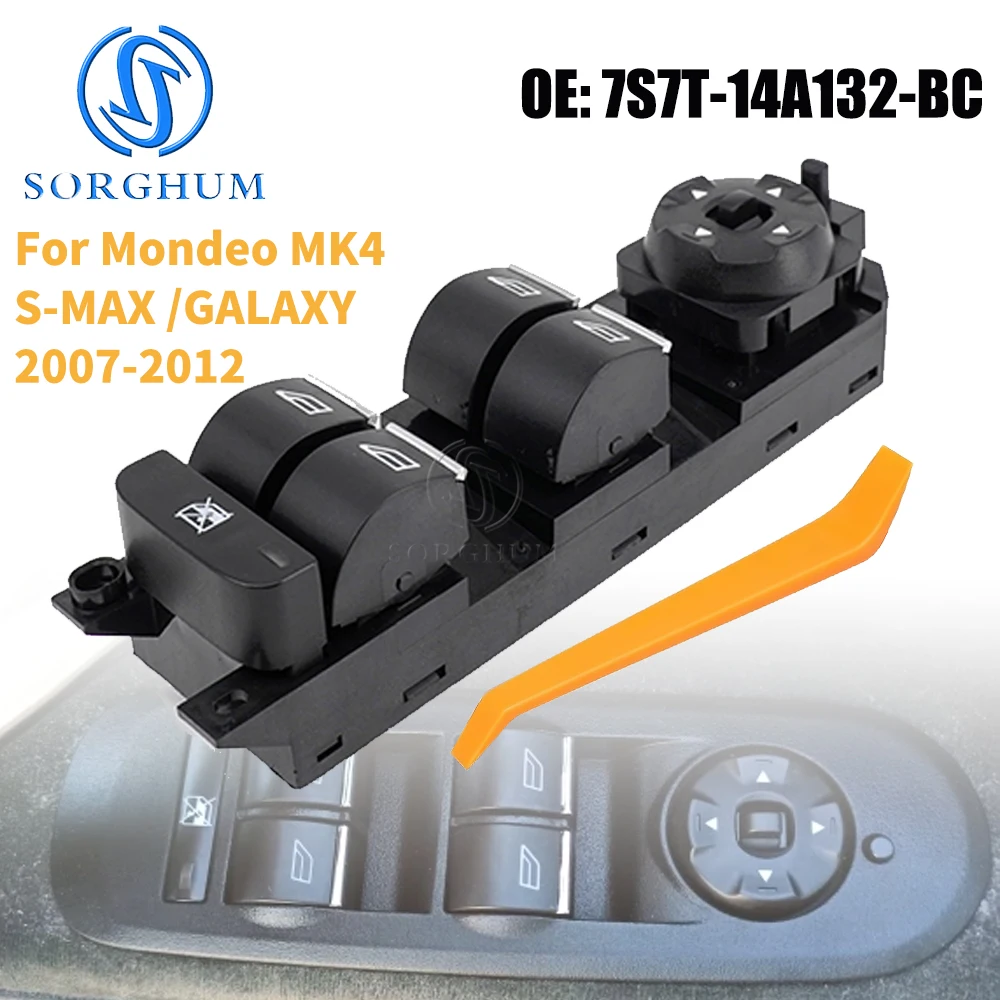 Electric Power Master Window Switch Control Button For Ford Mondeo MK4 S-MAX GALAXY 2007 2008 2009 2010 2011 2012 7S7T-14A132-BC