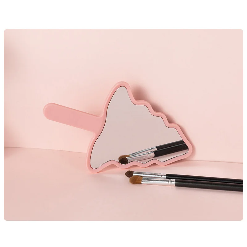 2 Stück Handspiegel, weihnachtsbaumförmiger Handspiegel, tragbarer Reise-Make-up-Spiegel für Mädchen, Neujahrsgeschenk