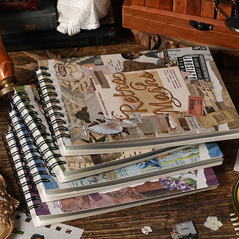 

Mr Paper 50pcs Classical Handwriting Series INS Retro Style Sticker Book DIY Handbook Collage Diary Notebook Scrapbook Envelope